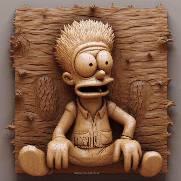 Bart Simpson 2 stl model for CNC